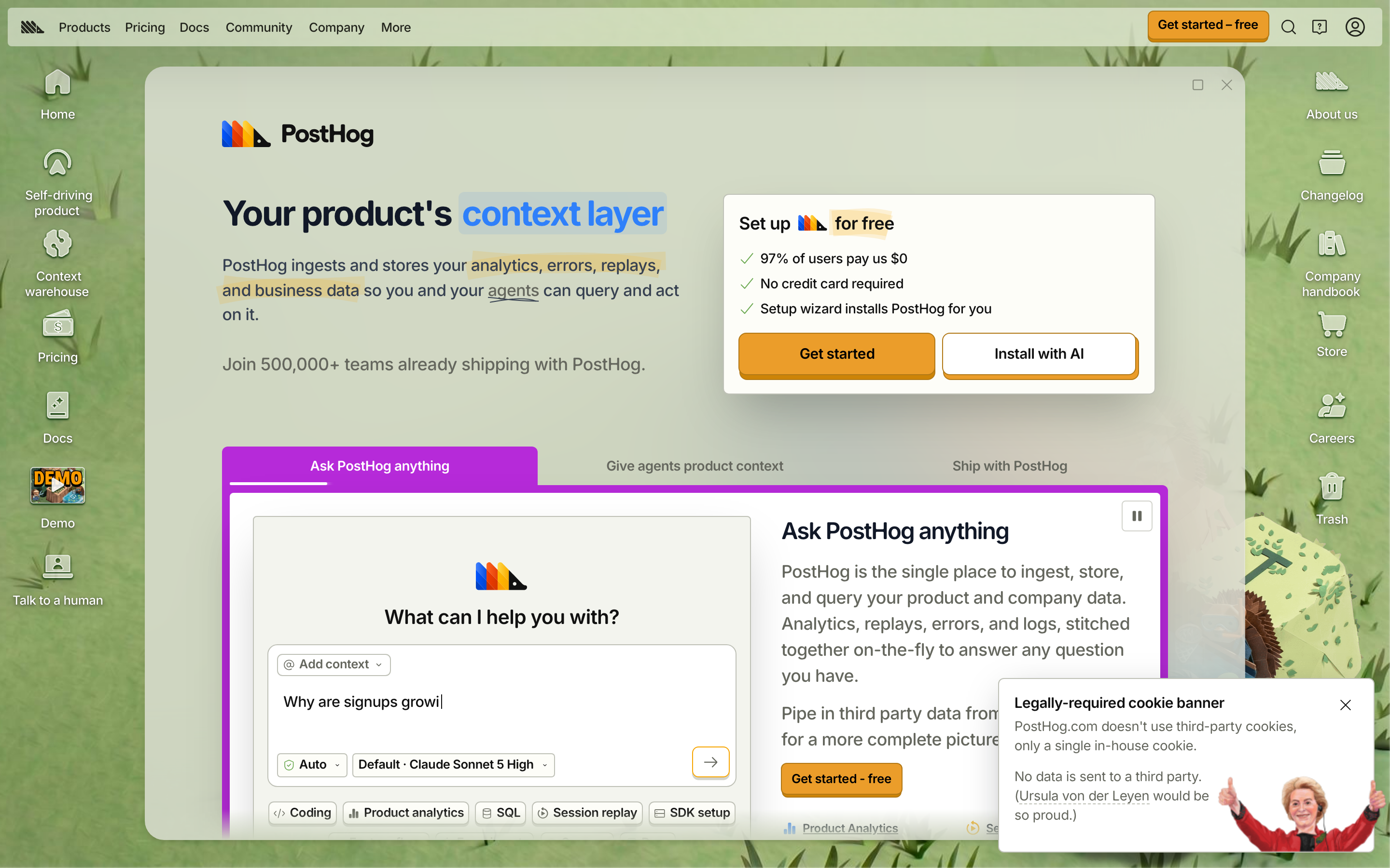 Desktop, first viewport